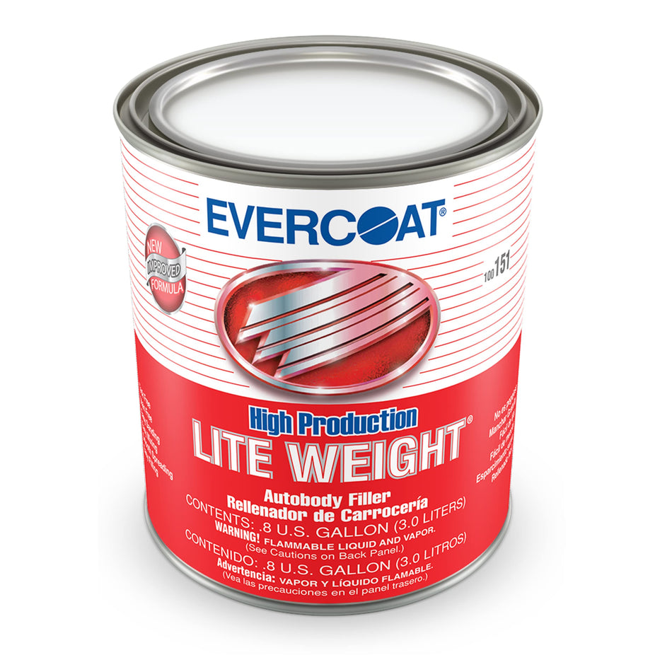 Evercoat High Production Lite Weight - Plastic Body Filler - Tack-Free & Clog-Free Formula - 128 Fl Oz