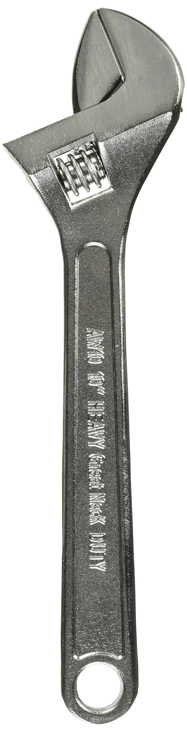GreatNeck AW10C 10" Adjustable Wrench | With Maximum Jaw Opening of 1.5 Inches, Wrench Handles Most Any Job | 10 Inch Wrench Provides Plenty of Leverage | Chrome-Plated Drop-Forged Steel