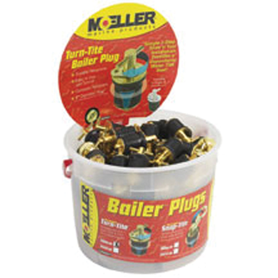 Moeller 029000-20 Snap-Tite Brass Bailer Plug Display Bucket - 1, 20 Piece