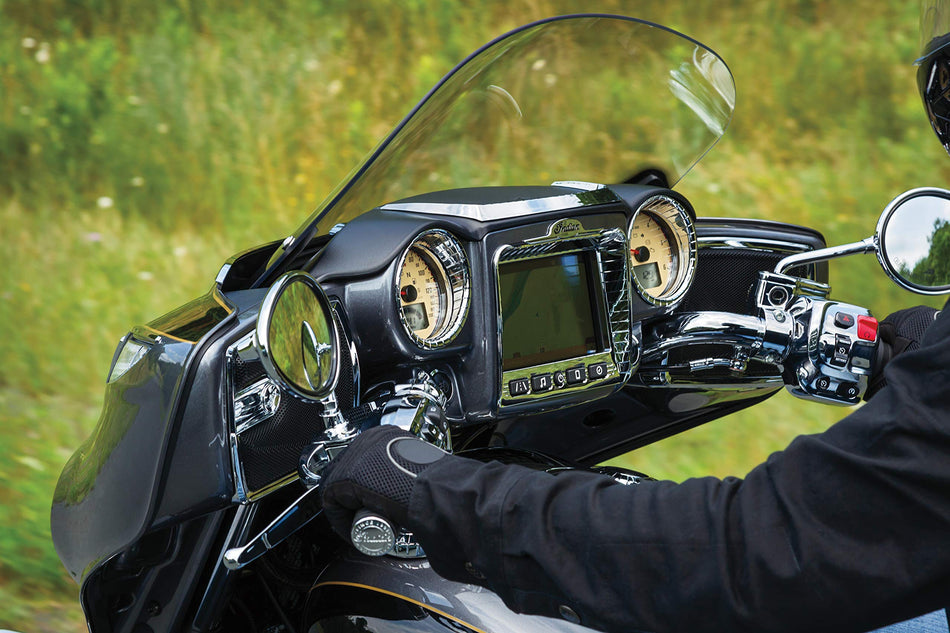 Kuryakyn 5198 Motorcycle Accessory: Aztec Stereo Accent for 2017-2019 Indian Chieftain & Roadmaster Motorcycles, Chrome