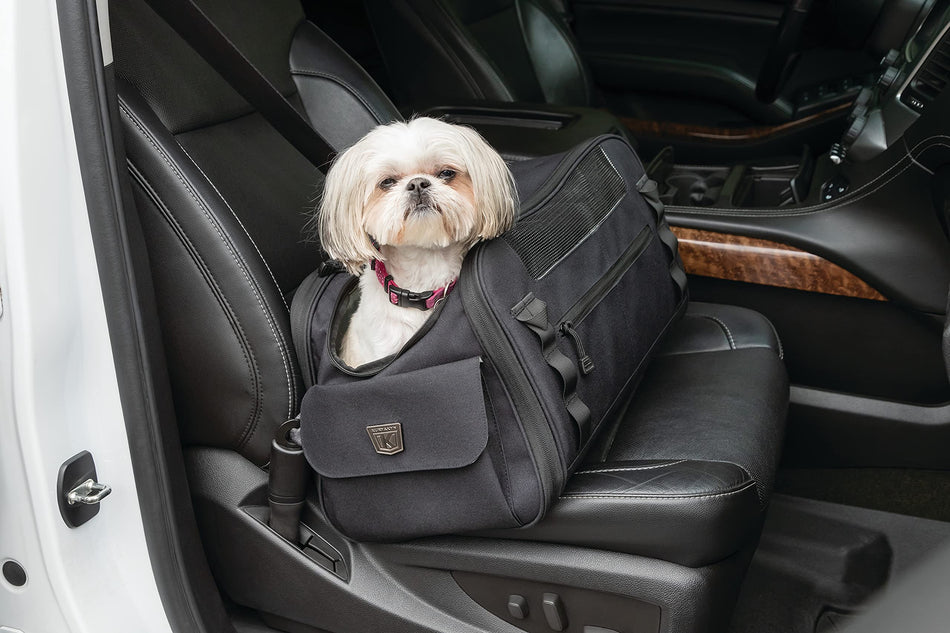 Kuryakyn 5785 Pet Palace Flyweight: Portable UV-Rated Weather Resistant Dog/Cat Carrier Crate for Luggage Rack or Passenger Seat with Sissy Bar Straps and Seatbelt Loops, TSA Friendly, Black