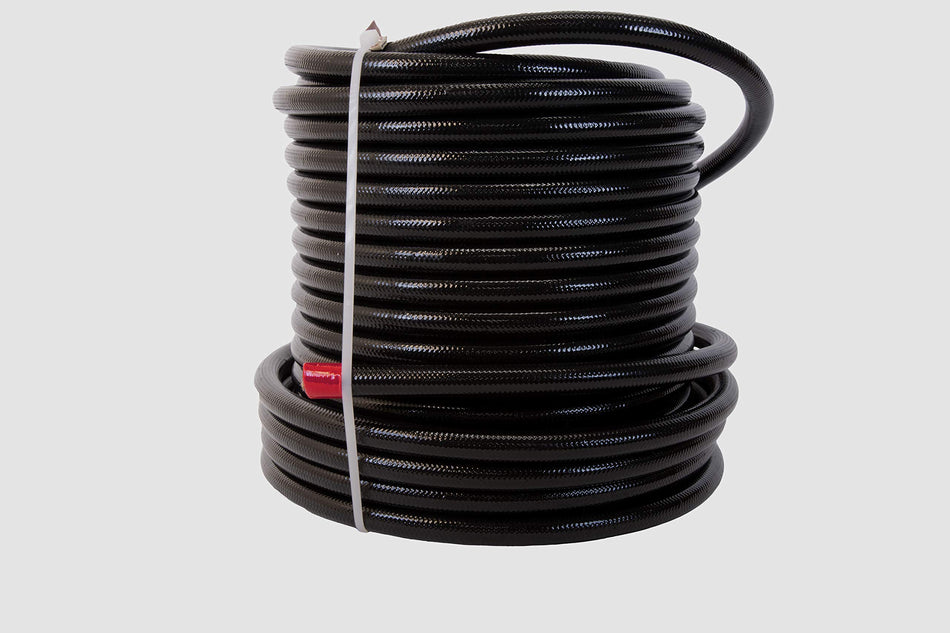 Aeromotive 15331 Black Jacketed Stainless Steel Braided PTFE Coated Fuel Line, AN-08 x 16'