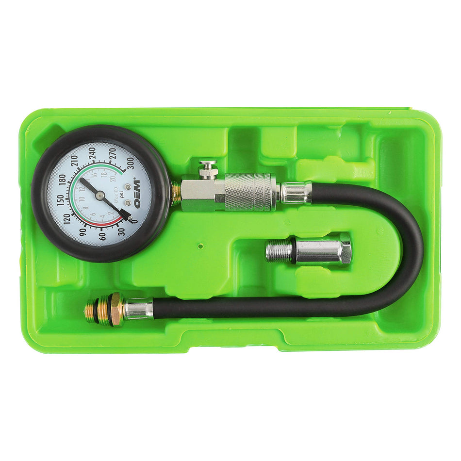 OEMTOOLS 37138 Compression Tester Gauge Set, Compression Tester Automotive, Engine Compression Tester with Flexible Hose, 14mm and 18mm Adapters