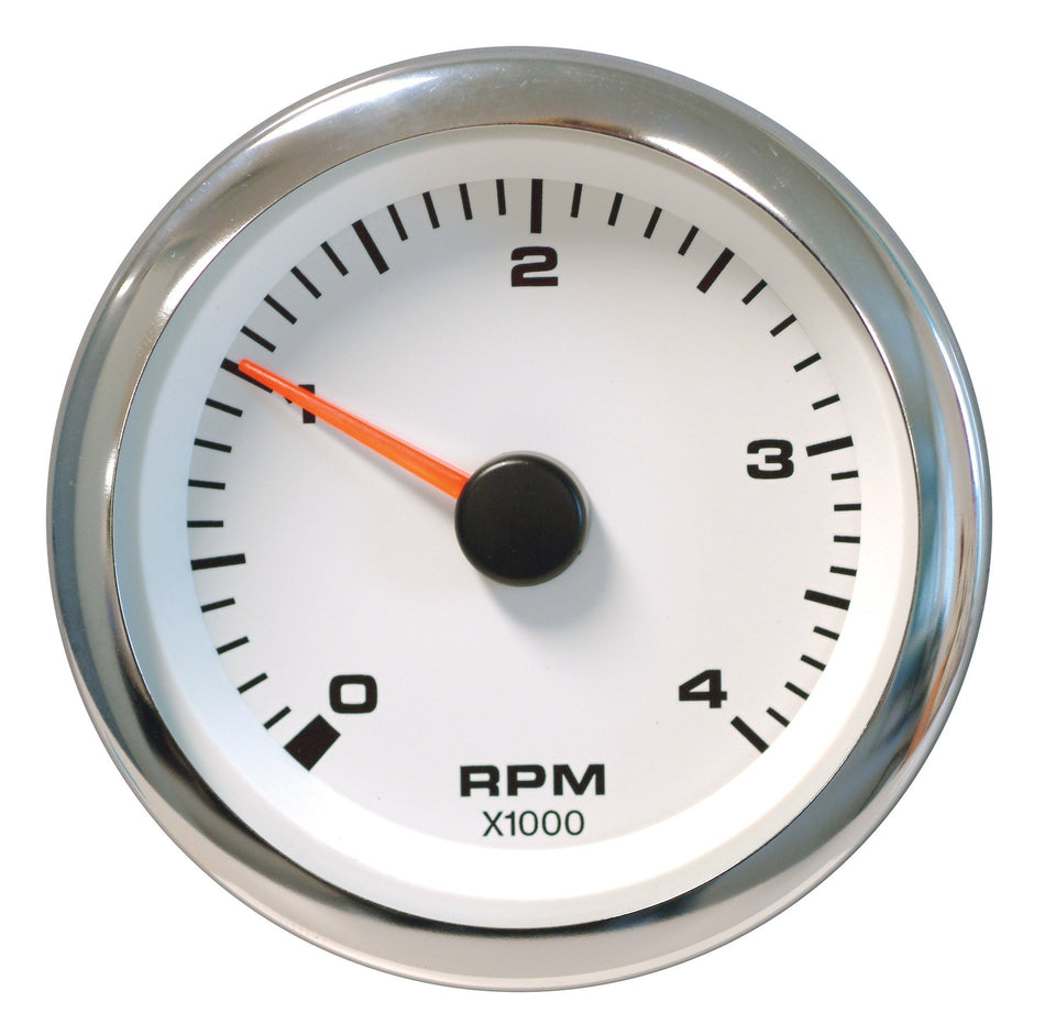 Sierra International 62547P White Premier Pro Electric Tachometer for Diesel Alternator, 3