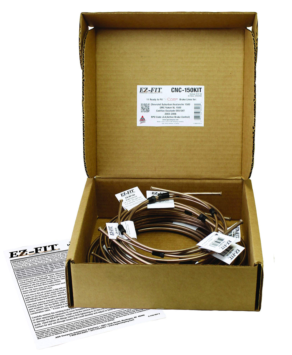 EZ-Fit, NiCopp Compete Brake Line Kit, Dodge Ram 1500 2000-2001 Std Cab 78 Bed FWD - 2 Wheel ABS, CNC-205KIT