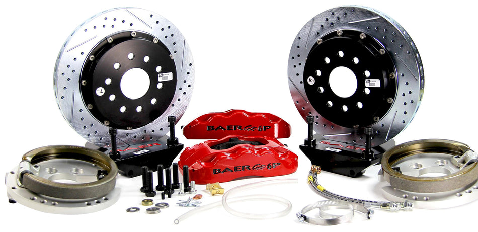 BAER BRAKES 4302356R-BKCZ Brake System (13 Rear Pro+ w/Park Brake Red 64-72 GM A Body 10 or 12 Bolt C Clip Rear End Only), 1 Pack