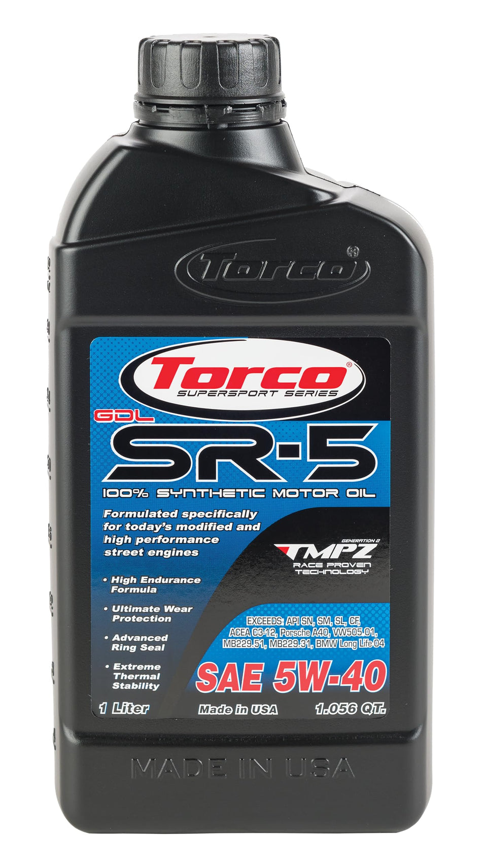 Torco SR-5 100% Synthetic Motor Oil (5W-40)