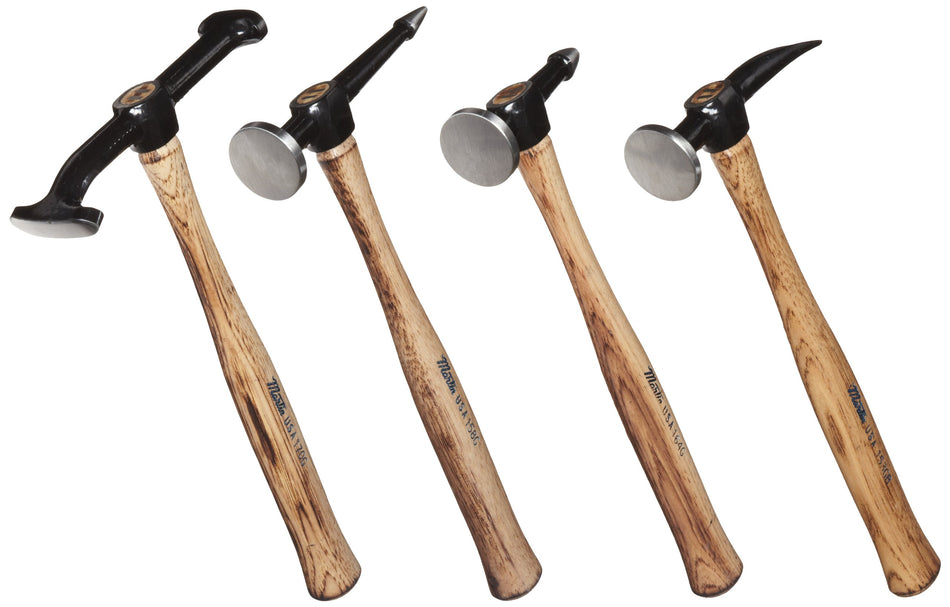 Martin 694K 4 Piece Body and Fender Repair Tool Set, Wood Handles