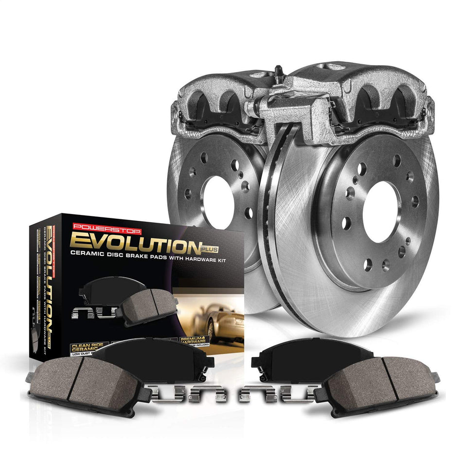 Power Stop KCOE4713A Autospeciality Replacement Front Caliper Kit- OE Rotors, Ceramic Brake Pads, Calipers