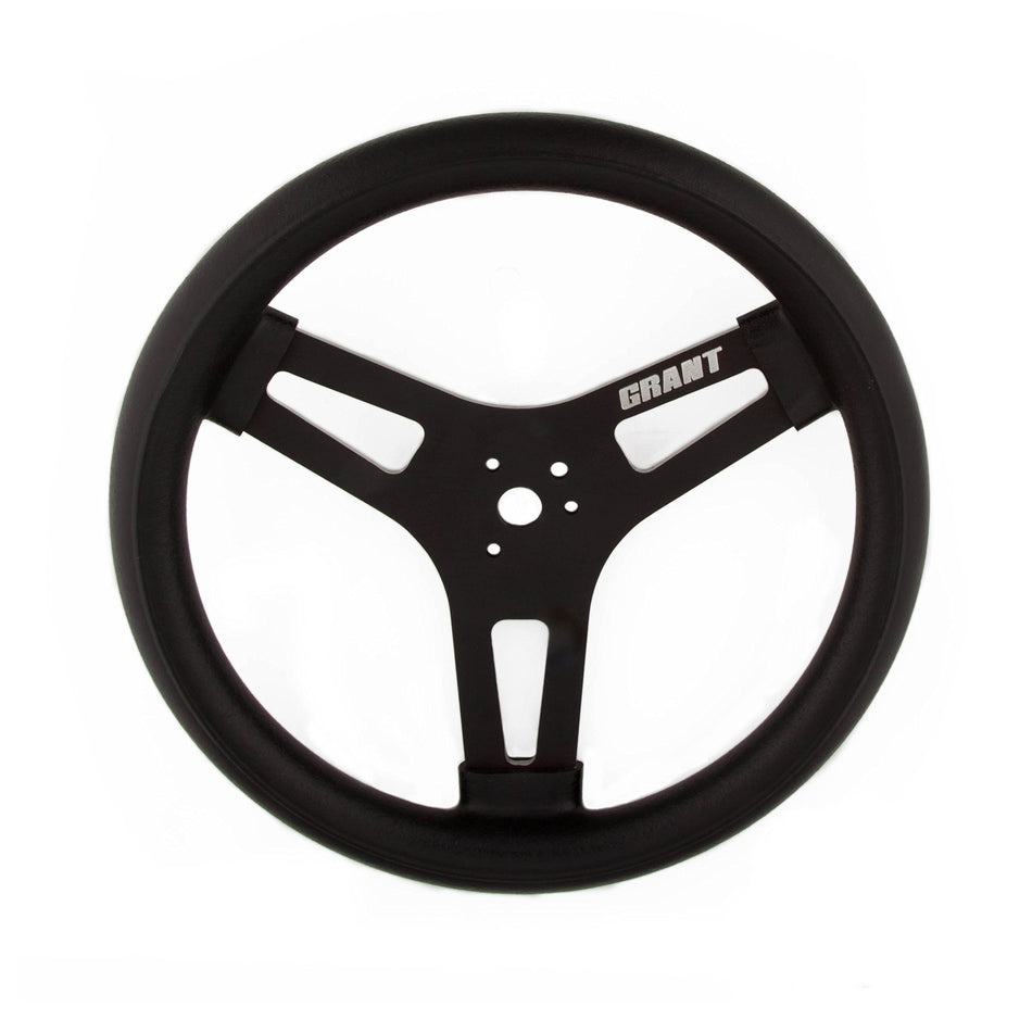 Grant 600 13 inch Black 3-Spoke Racing Steering Wheel