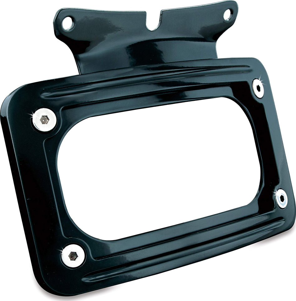 Kuryakyn 3149 Motorcycle Accessory: Curved License Plate Mount for 2006-16 Harley-Davidson Motorcycles, Gloss Black