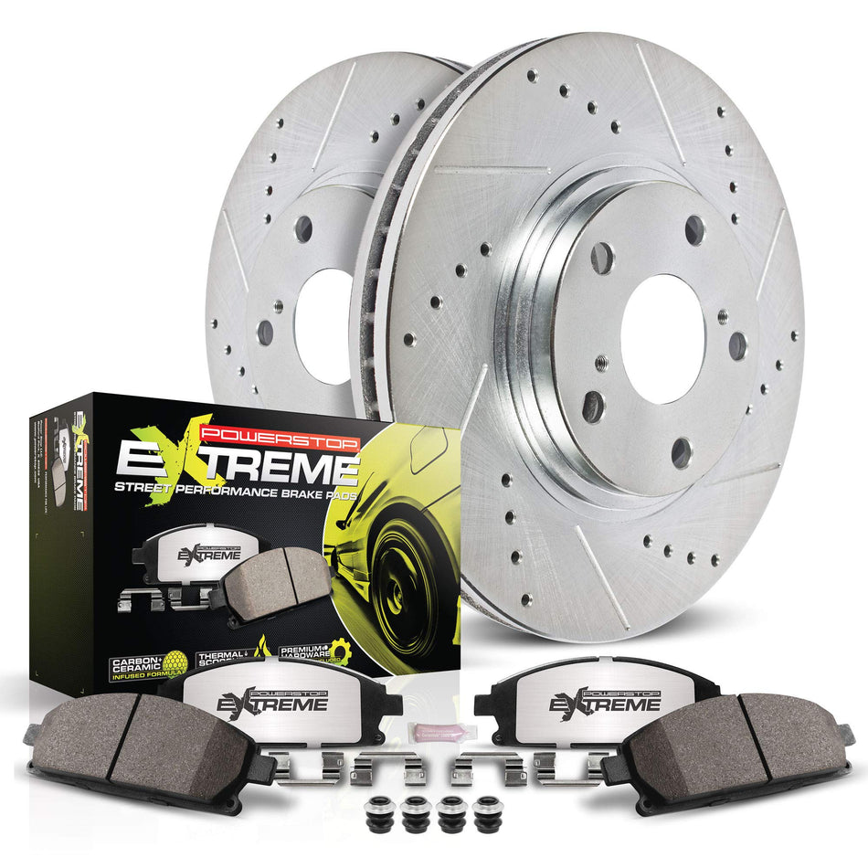 Power Stop K8531-26 Rear Z26 Street Warrior Brake Pad and Rotor Kit