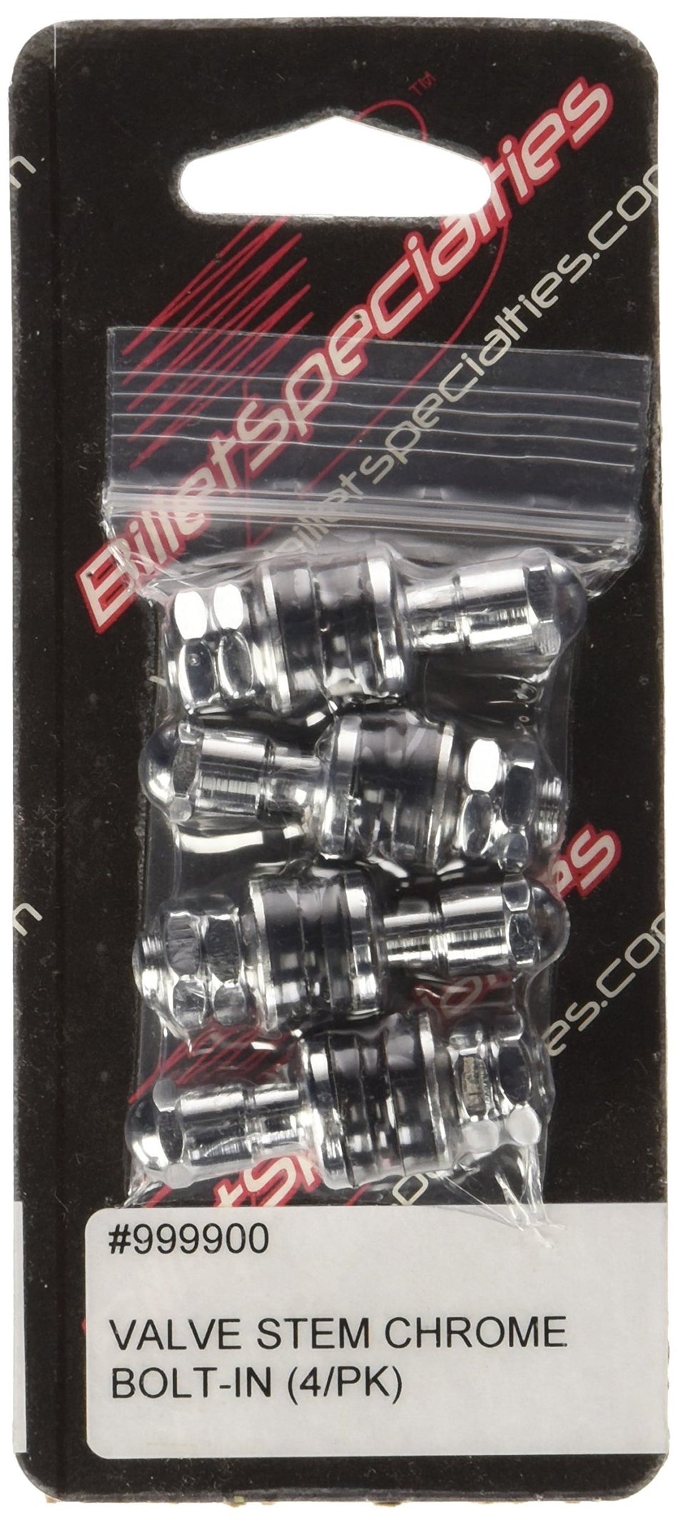 Billet Specialties 999900 Bolt-In Valve Stem, Chrome (Pack of 4)