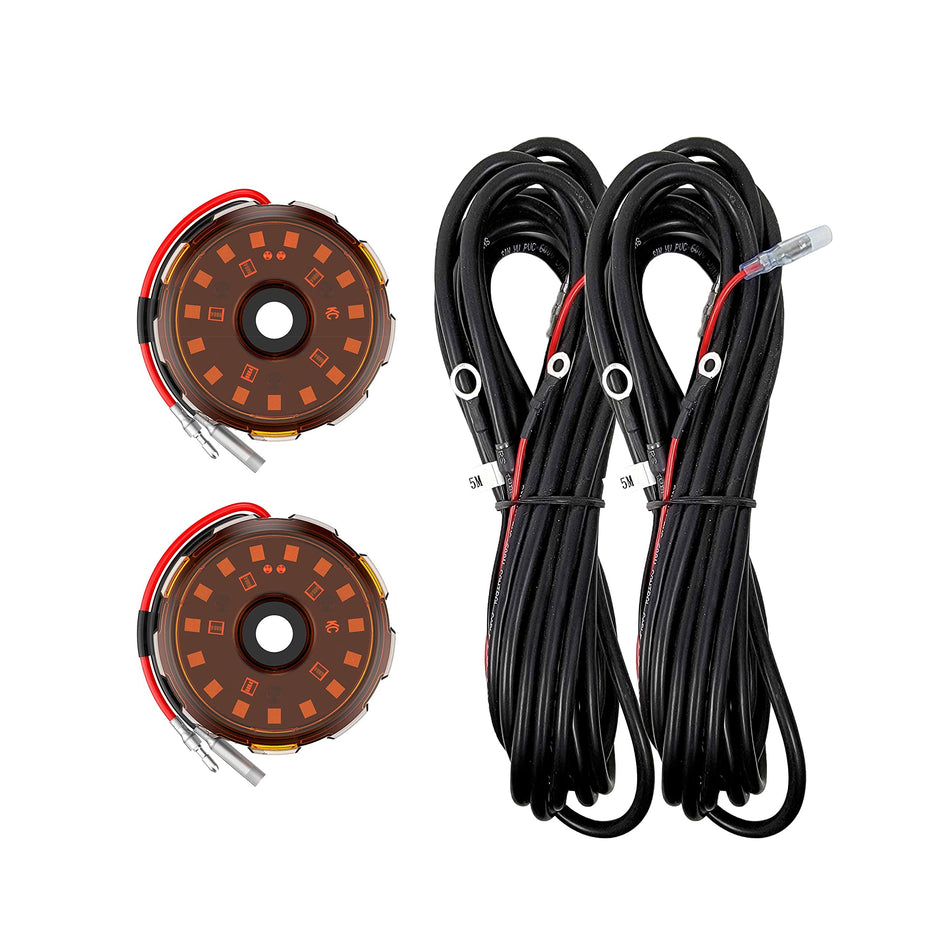 KC HiLiTES 6336 Two-Light Add-On Cyclone V2 Kit - Amber - 5.0 Meters Long