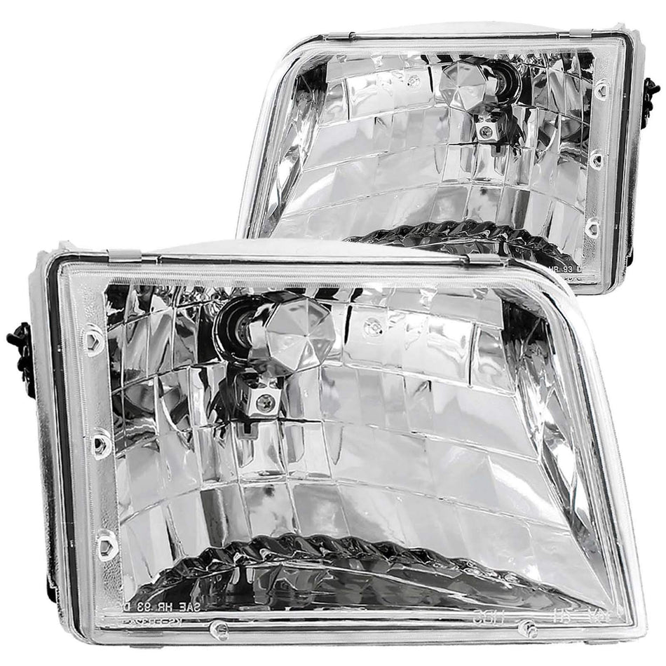 Anzo USA 111036 Ford Ranger Crystal Chrome Headlight Assembly - (Sold in Pairs)