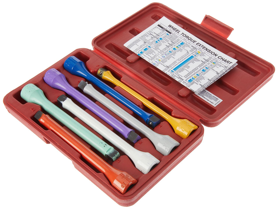 LTI TOOLS 7-Piece 1/2 Inch Drive Torque Extension Kit, Includes Bb, C, E, F, I, K, Q, Sturdy Case