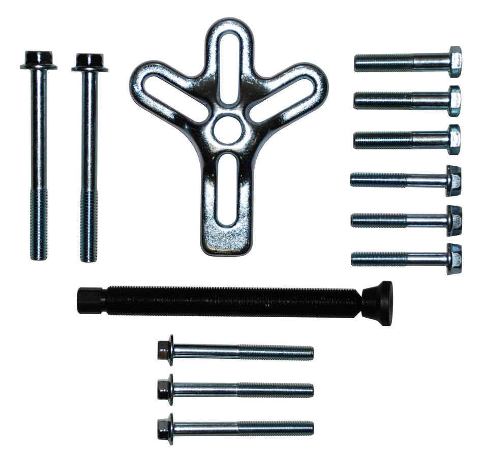 Cal-Van Tools 189 Harmonic Balancer Puller - 2.30 lb. Pulley Puller Kit with 4 Slots Yoke, Swiveling Center Screw. Automotive Engine Tools,Multi,One Size