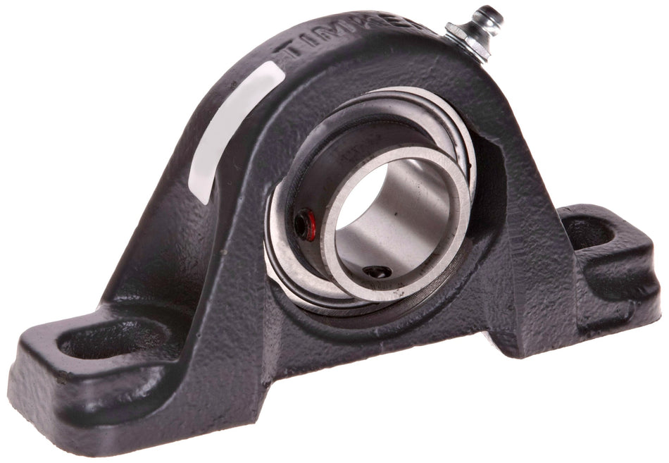 Timken SAS1 Ball Bearing Pillow Block, 2 Bolt Holes, Relubricatable, Non-Expansion, Cast Iron, Setscrew Locking Collar, Steel Insert, Inch, 1" Bore Diameter
