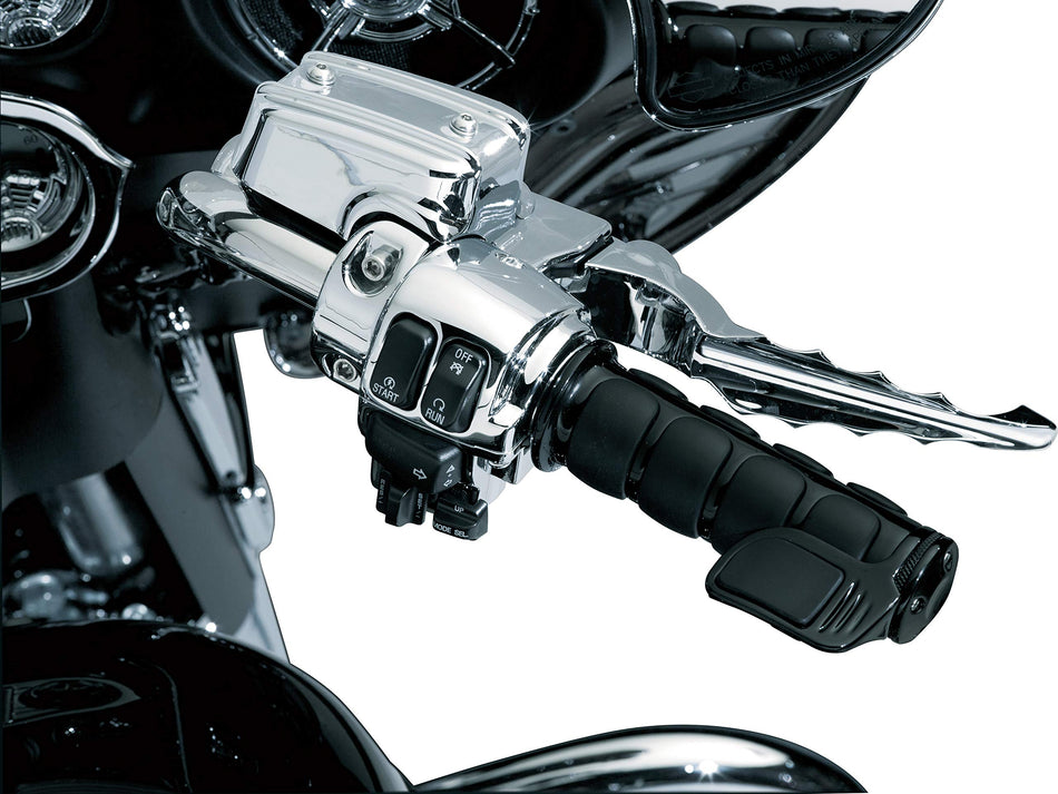Kuryakyn 6318 Premium ISO Contoured Throttle Boss Motorcycle Handlebar Grip Accessory: Universal Fit, Right Side Only, Gloss Black, Pack of 1,Medium
