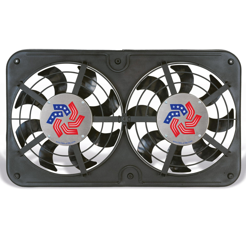 Flex-A-Lite Lo-Profile Dual S-Blade Electric Fan, Pusher-Puller / Reversible Fan (440), Car Accessories, 12-1/8 Inches