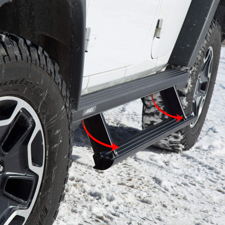 ARIES 3047954 ActionTrac 79-Inch Retractable Powered Running Boards, Select Toyota 4Runner , Black
