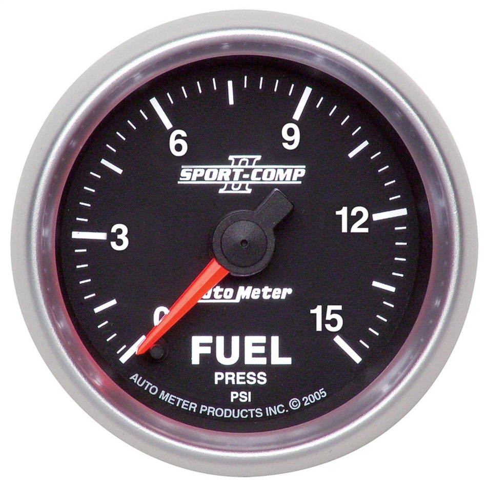 Auto Meter 3661 Sport-Comp II 2-1/16 0-15 PSI Full Sweep Electric Fuel Pressure Gauge