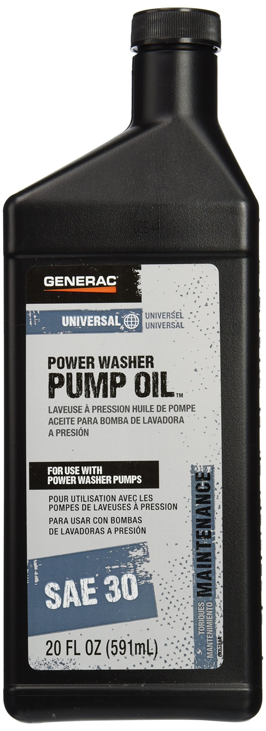 Generac 6656 Pressure Washer Pump Oil SAE 30, 20-Ounce
