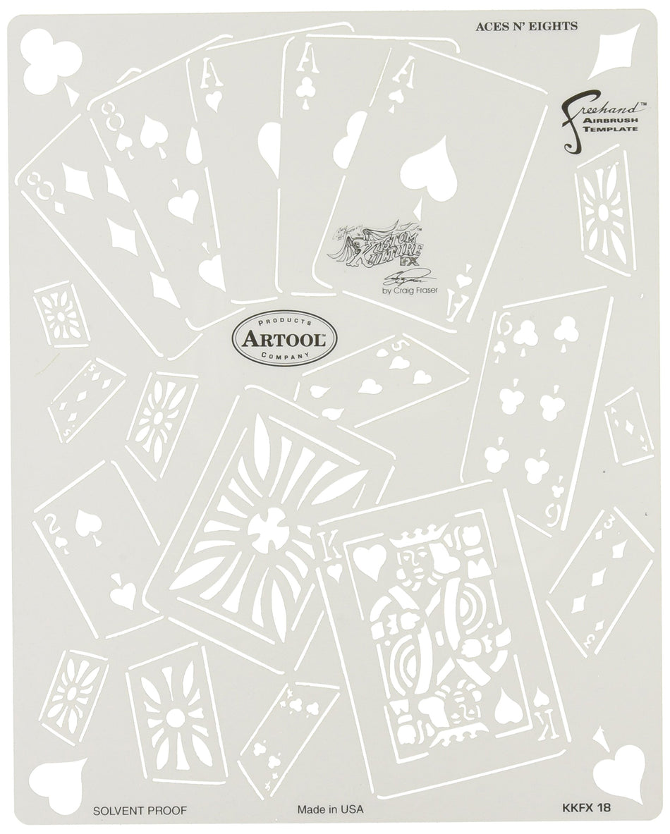 Artool Freehand Airbrush Templates, Kustom Kulture - Aces N. Eights