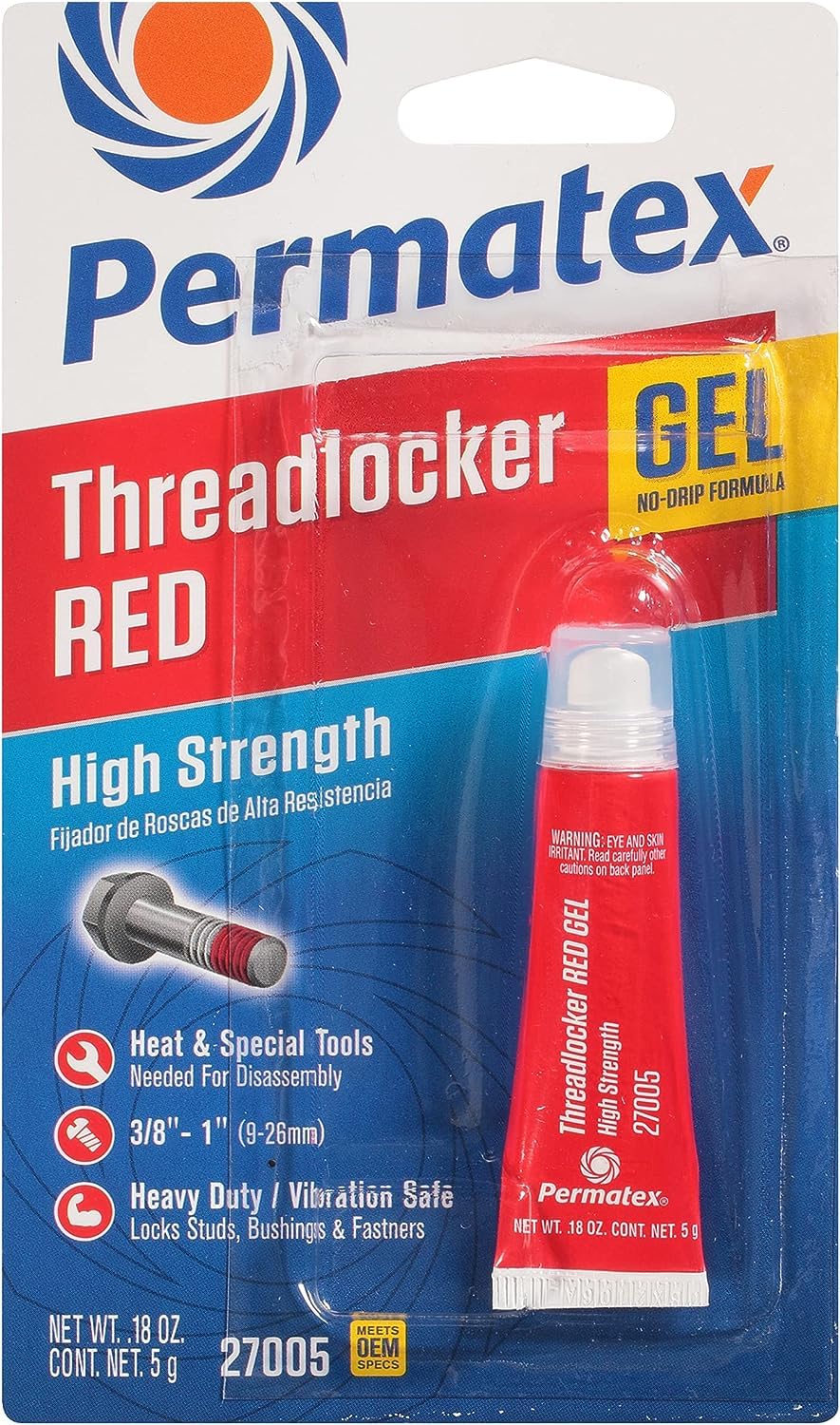 Permatex 27005 .20 Oz Red High Strength Threadlocker