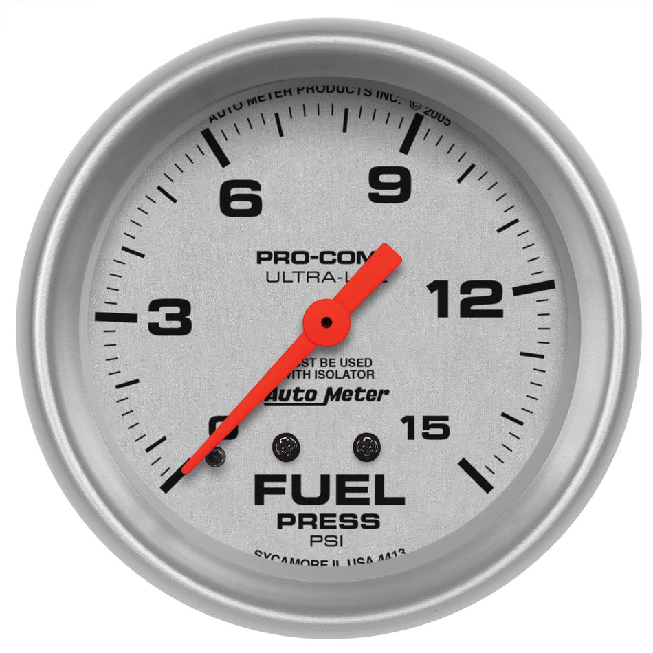 Auto Meter 4413 Ultra-Lite Mechanical Fuel Pressure Gauge