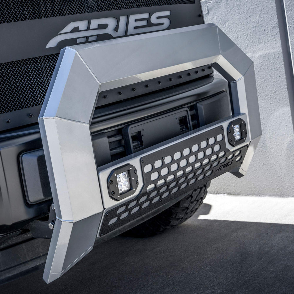 ARIES 2155101 AdvantEDGE Chrome Aluminum Truck Bull Bar with Lights, Select Dodge, Ram 2500, 3500