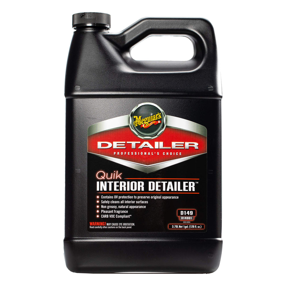 Meguiar's Professional Quik Interior Detailer D14901 - Quickly and Easily Clean and Protect Your Car's Interior - Safe on All Interior Surfaces - UV Protection in a Non-Greasy Formula, 128 Oz, 1 Gallon