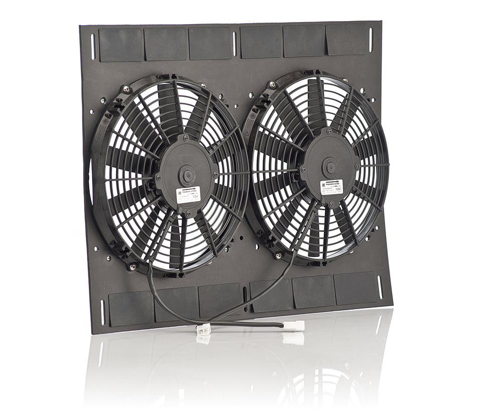 Be Cool 75654 Qualifier Euro-Black 11" Shroud (24"W x 18"H with Dual Euro-Black Puller Fans)