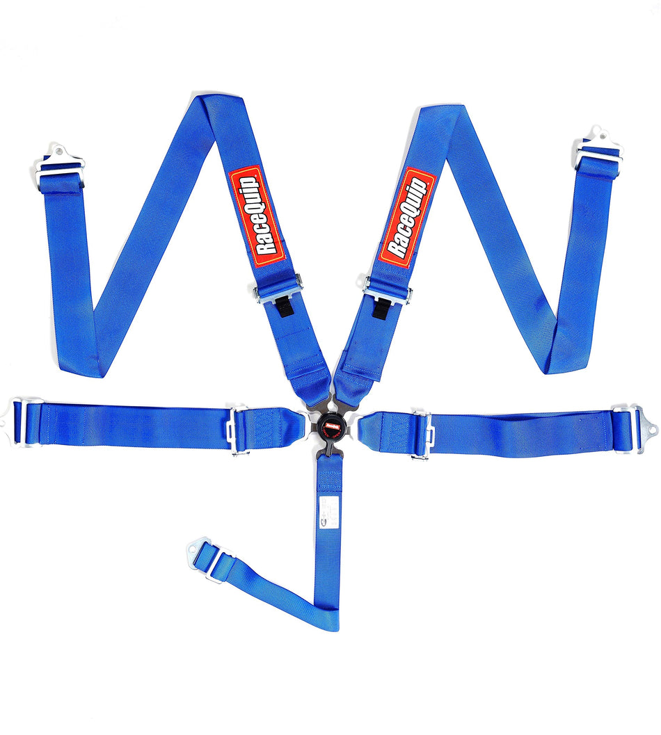 RaceQuip Auto Racing Harness Set Camlock 5 Point Pull-Down Lap SFI 16.1 Blue 741021