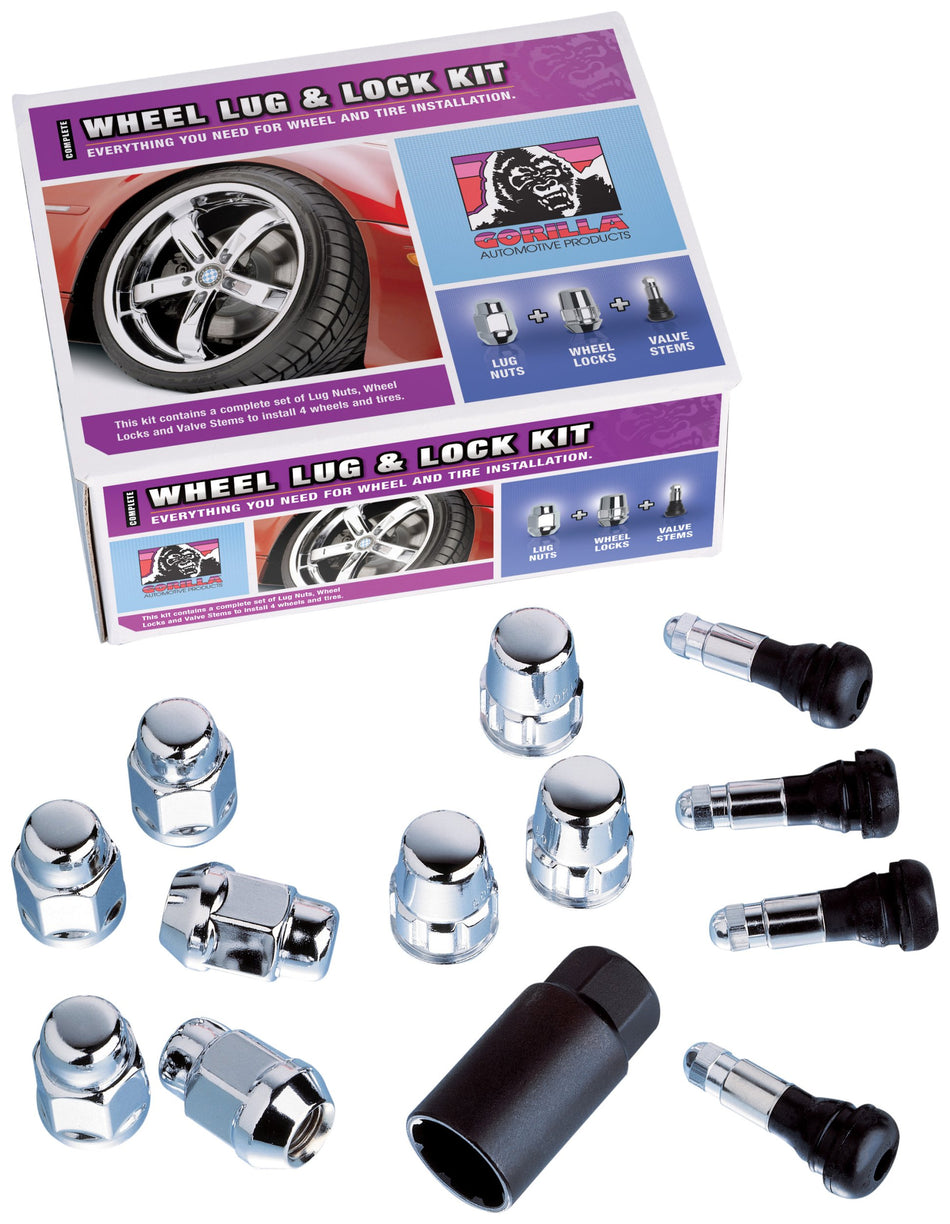 Gorilla Automotive 76805HT Duplex Acorn Heat Treated Wheel Installation Kit (14mm x 2.00 Thread Size) - For 8 Lug Wheels