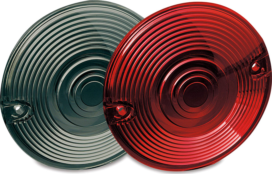 Kuryakyn 4996 Motorcycle Lighting Accessory: Replacement 3-1/4 Diameter Turn Signal/Blinker Lights Flat Lenses for 1986-2019 Harley-Davidson Motorcycles, Red, 1 Pair
