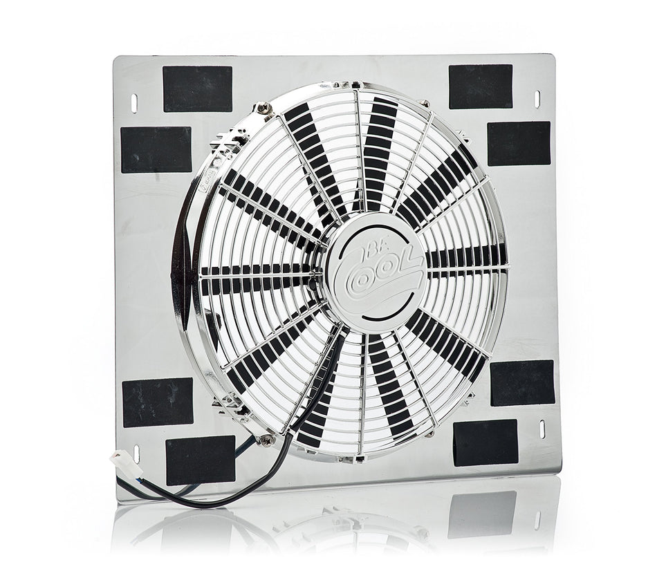 Be Cool 75314 Show & Go 16 Stainless Shroud (22W x 18H with Chrome Puller Fan)
