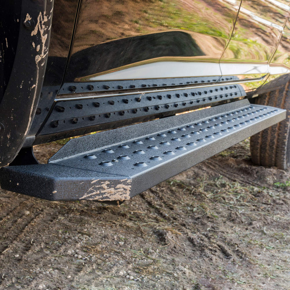 ARIES 2055523 RidgeStep Black Steel 6-1/2 x 75-Inch Truck Running Boards, Select Ford F-250, F-350 Super Duty