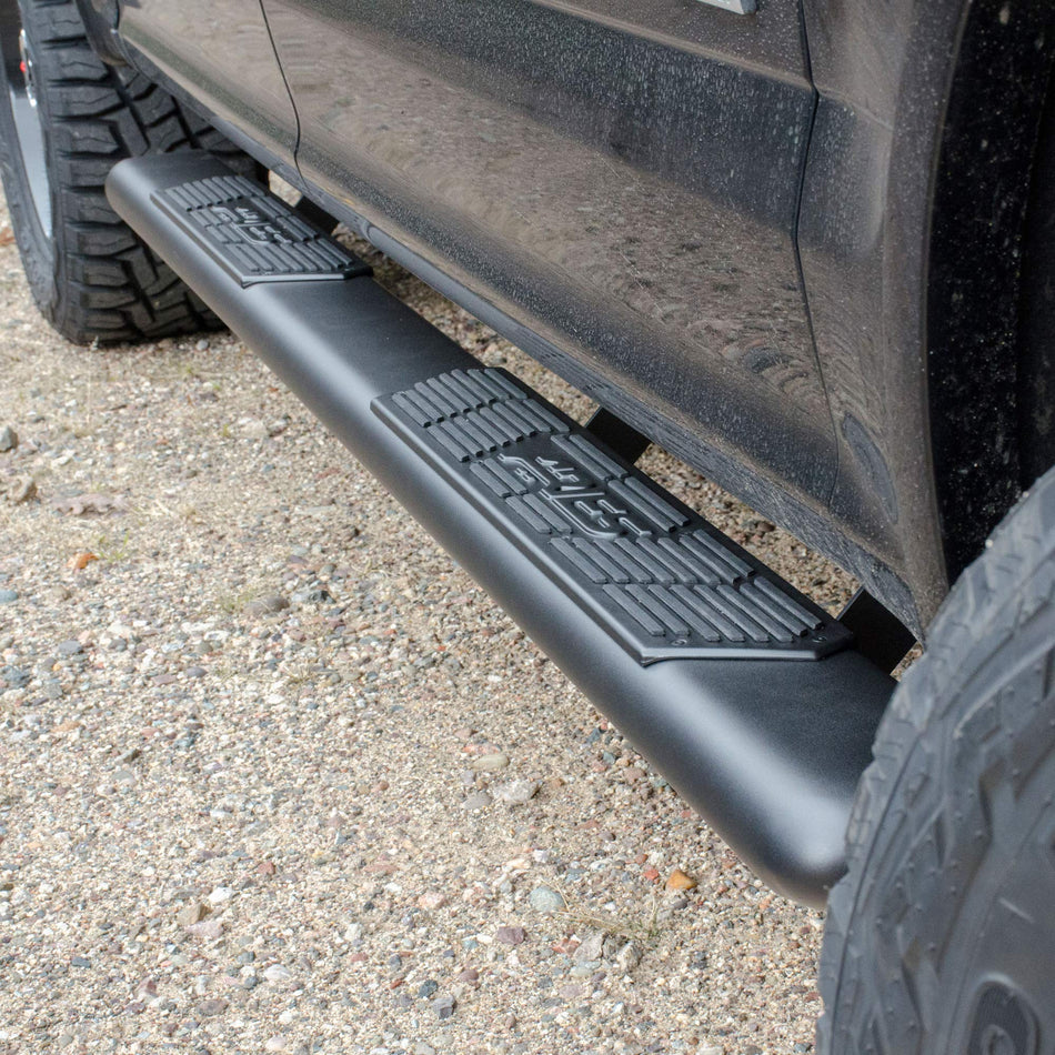 ARIES 2558048 AscentStep Black Steel 5-1/2 x 91-Inch Truck Running Boards, Select Ford F-150, F-250, F-350, F-450, F-550 Super Duty Crew Cab