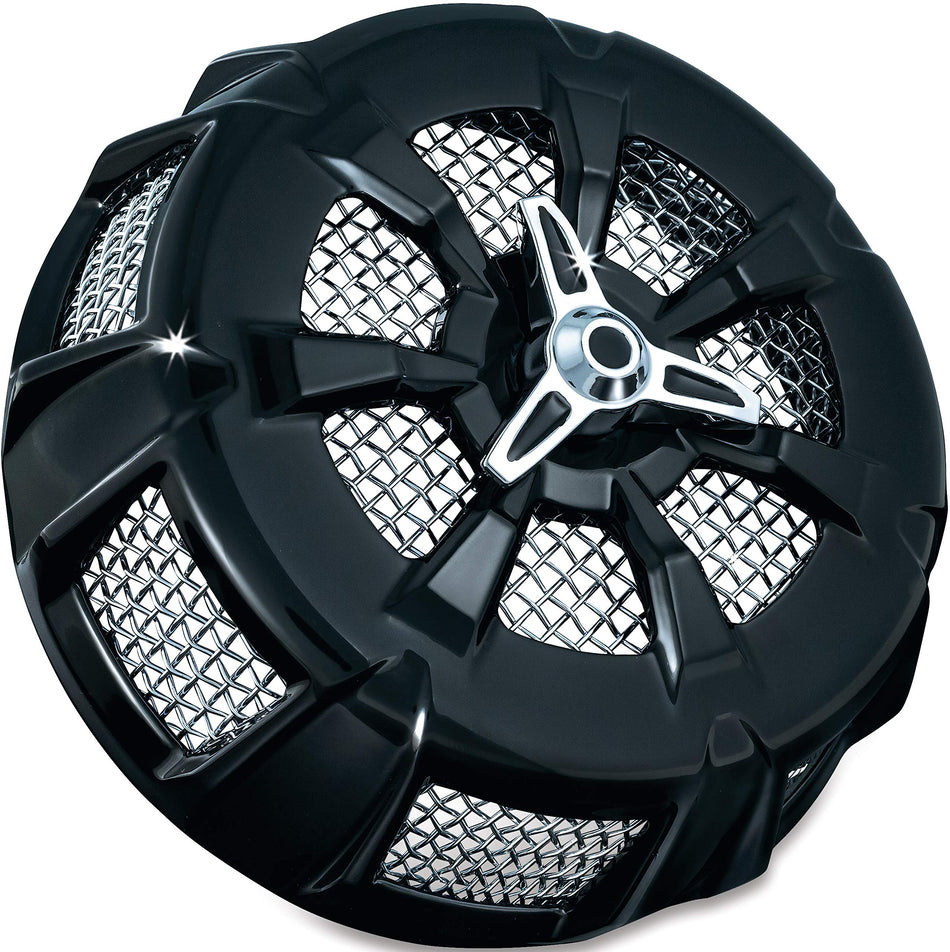 Kuryakyn 9438 Alley Cat Air Cleaner/Filter Cover for 1999-2017 Harley-Davidson Motorcycles, Gloss Black
