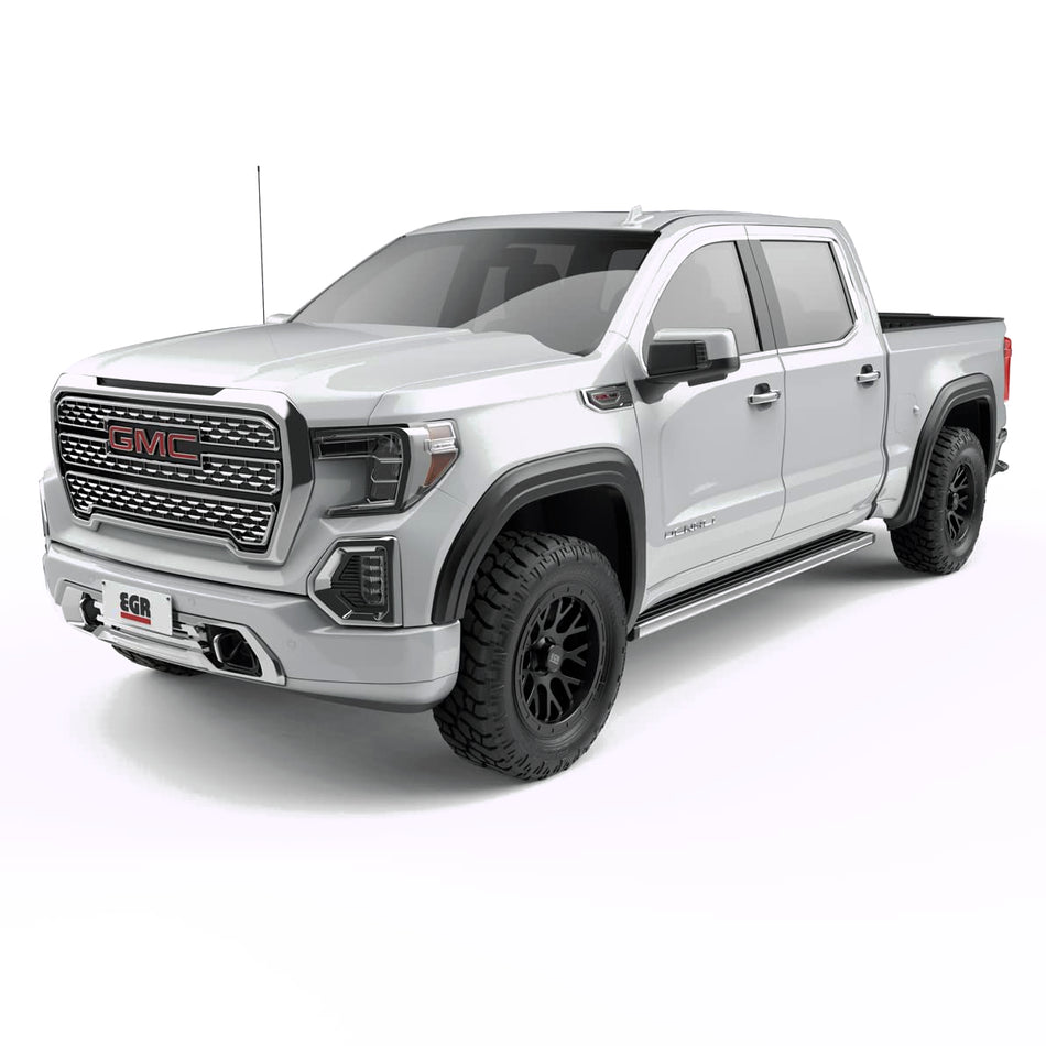 EGR 751794 rugged look fender flare set, matte black finish, compatible with select GMC Sierra models