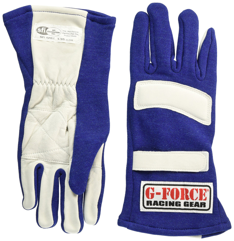 G-Force 4101LRGBU G5 Blue Large Junior Racing Gloves