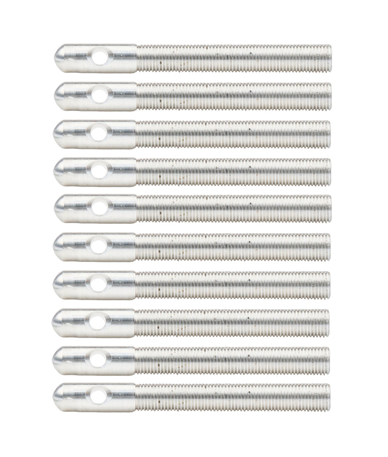 Aluminum Hood Pins 3/8in Silver 10pk