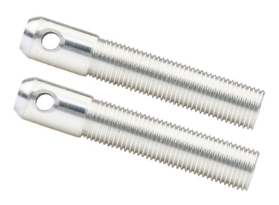 L/W Aluminum Hood Pins 1/2in Silver 2pk