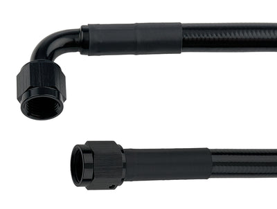 Coated Braided Line 15in #6 Hose -6 Str/-6 90 Deg