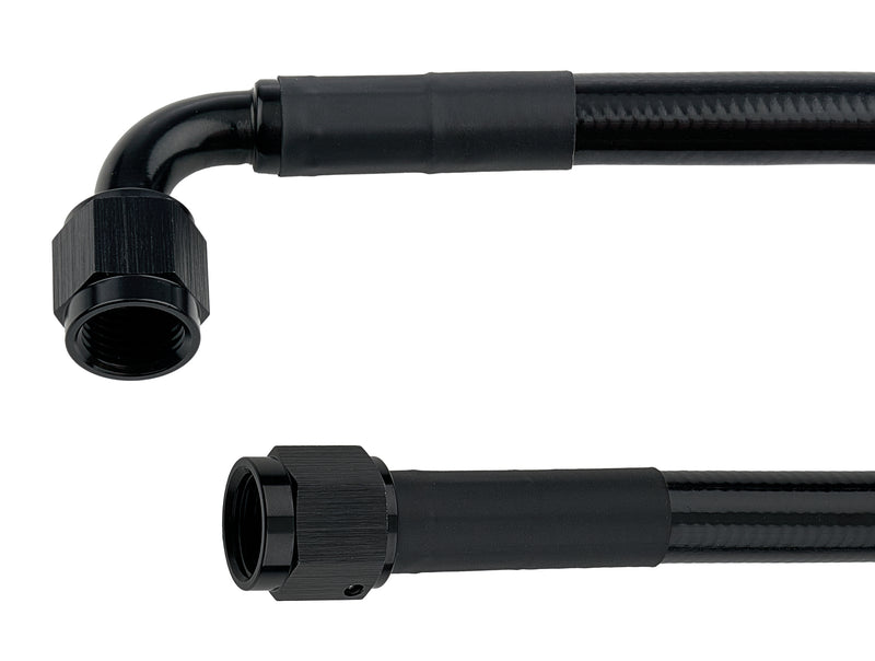 Coated Braided Line 15in #6 Hose -6 Str/-6 90 Deg