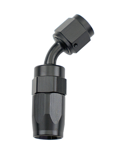 Reusable Hose End Black 45 Deg Elbow -4