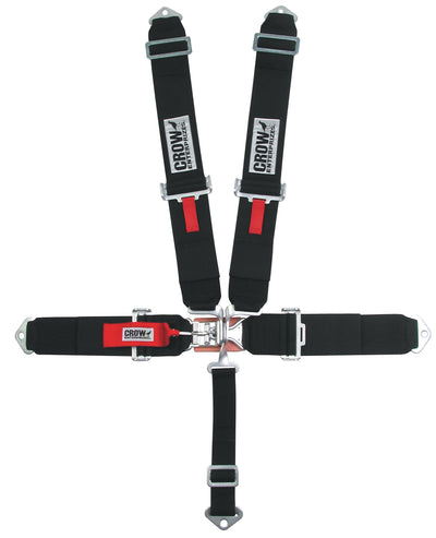 5-Pt Harness Small Latch Blk Bolt In BLK Hardware