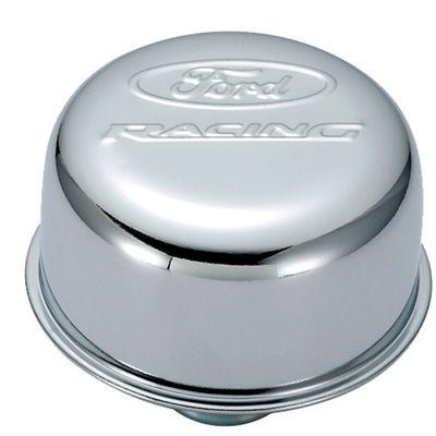 Chrome Steel Breather W/Ford Racing Logo - 302215