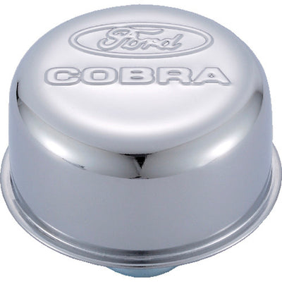 Chrome Steel Breather W/Ford Cobra Logo - 302225